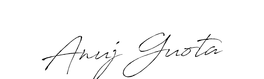 This is the best signature style for the Anuj Guota name. Also you like these signature font (Antro_Vectra). Mix name signature. Anuj Guota signature style 6 images and pictures png