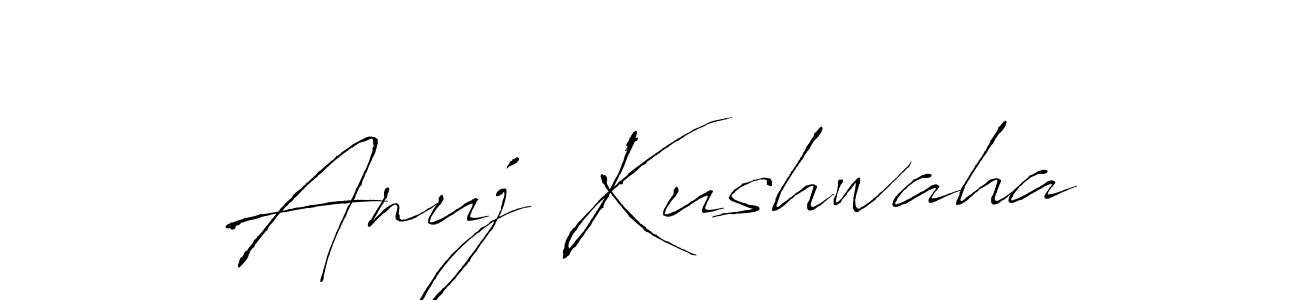 How to make Anuj Kushwaha name signature. Use Antro_Vectra style for creating short signs online. This is the latest handwritten sign. Anuj Kushwaha signature style 6 images and pictures png