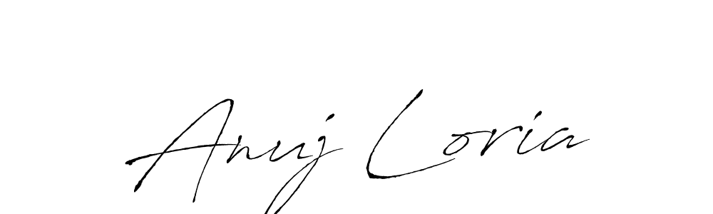 How to make Anuj Loria name signature. Use Antro_Vectra style for creating short signs online. This is the latest handwritten sign. Anuj Loria signature style 6 images and pictures png