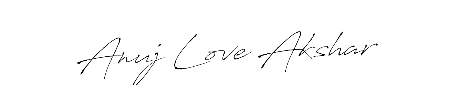 Make a beautiful signature design for name Anuj Love Akshar. With this signature (Antro_Vectra) style, you can create a handwritten signature for free. Anuj Love Akshar signature style 6 images and pictures png