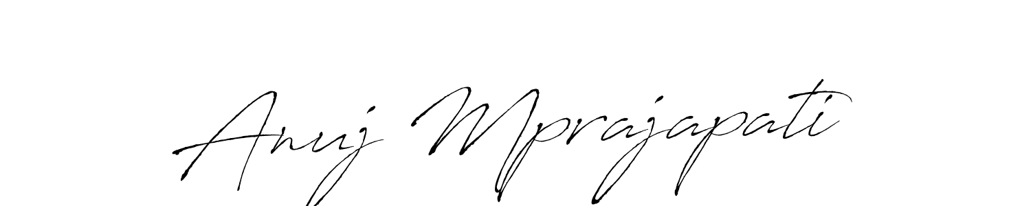 Make a beautiful signature design for name Anuj Mprajapati. With this signature (Antro_Vectra) style, you can create a handwritten signature for free. Anuj Mprajapati signature style 6 images and pictures png