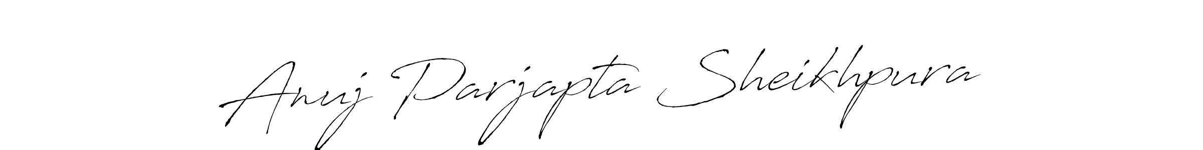 This is the best signature style for the Anuj Parjapta Sheikhpura name. Also you like these signature font (Antro_Vectra). Mix name signature. Anuj Parjapta Sheikhpura signature style 6 images and pictures png