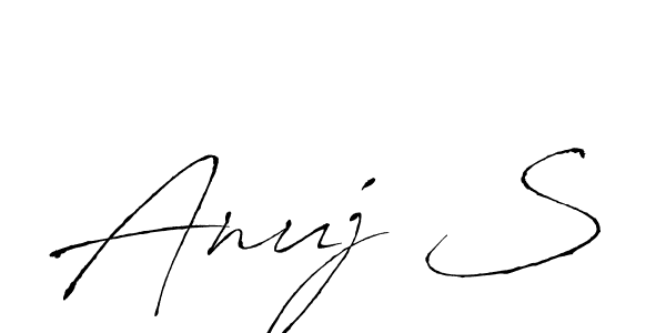 The best way (Antro_Vectra) to make a short signature is to pick only two or three words in your name. The name Anuj S include a total of six letters. For converting this name. Anuj S signature style 6 images and pictures png