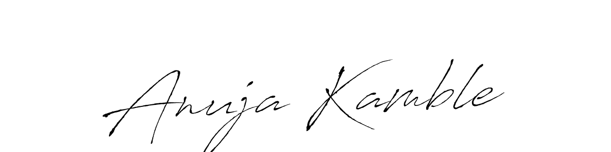 How to make Anuja Kamble signature? Antro_Vectra is a professional autograph style. Create handwritten signature for Anuja Kamble name. Anuja Kamble signature style 6 images and pictures png