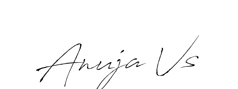 How to make Anuja Vs name signature. Use Antro_Vectra style for creating short signs online. This is the latest handwritten sign. Anuja Vs signature style 6 images and pictures png