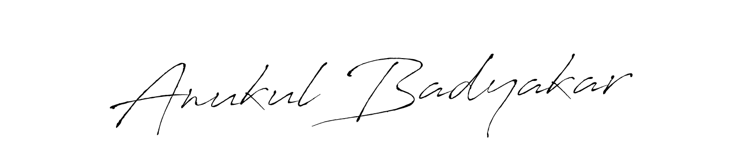 Antro_Vectra is a professional signature style that is perfect for those who want to add a touch of class to their signature. It is also a great choice for those who want to make their signature more unique. Get Anukul Badyakar name to fancy signature for free. Anukul Badyakar signature style 6 images and pictures png