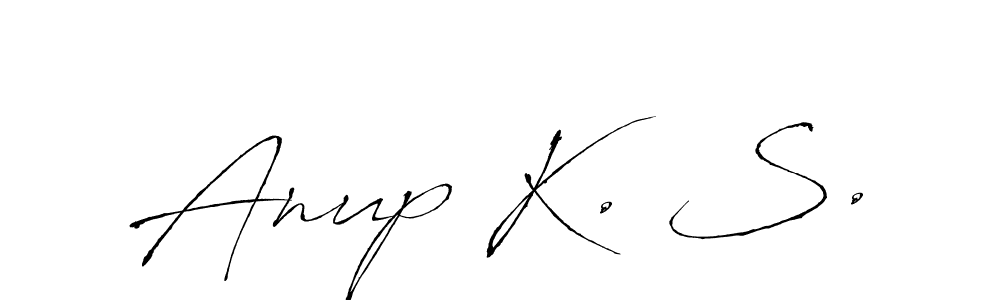 This is the best signature style for the Anup K. S. name. Also you like these signature font (Antro_Vectra). Mix name signature. Anup K. S. signature style 6 images and pictures png