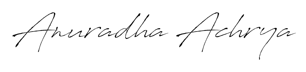 A timeless handwritten aesthetic for Anuradha Achrya. The Antro_Vectra font gives your signature a handcrafted feel with natural curves. Anuradha Achrya signature style 6 images and pictures png