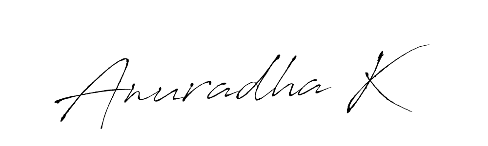 Use a signature maker to create a handwritten signature online. With this signature software, you can design (Antro_Vectra) your own signature for name Anuradha K. Anuradha K signature style 6 images and pictures png