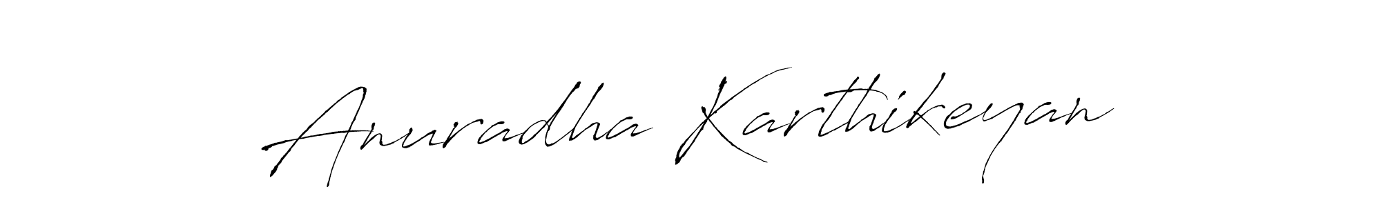 How to make Anuradha Karthikeyan name signature. Use Antro_Vectra style for creating short signs online. This is the latest handwritten sign. Anuradha Karthikeyan signature style 6 images and pictures png