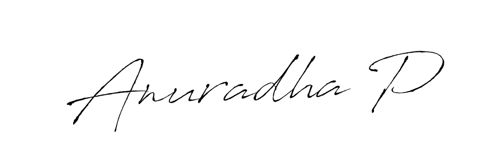 Use a signature maker to create a handwritten signature online. With this signature software, you can design (Antro_Vectra) your own signature for name Anuradha P. Anuradha P signature style 6 images and pictures png
