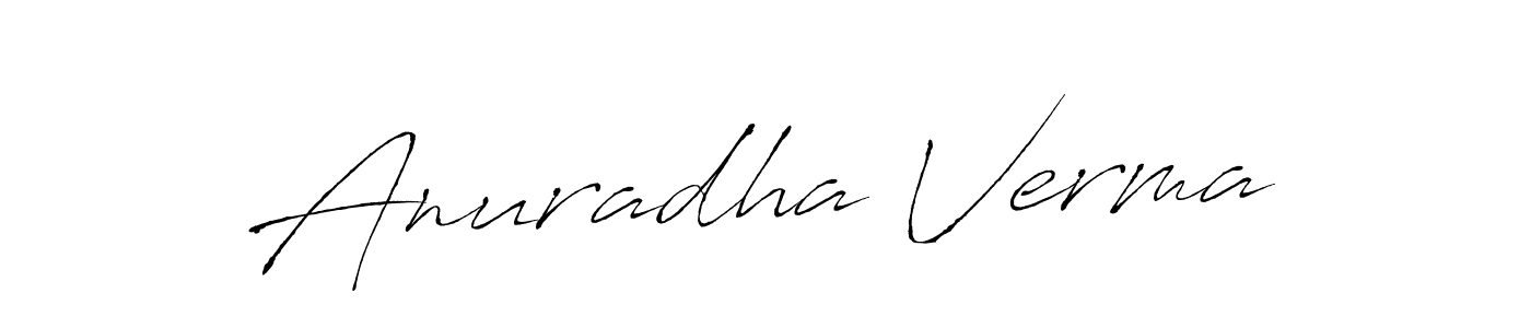 Create a beautiful signature design for name Anuradha Verma. With this signature (Antro_Vectra) fonts, you can make a handwritten signature for free. Anuradha Verma signature style 6 images and pictures png