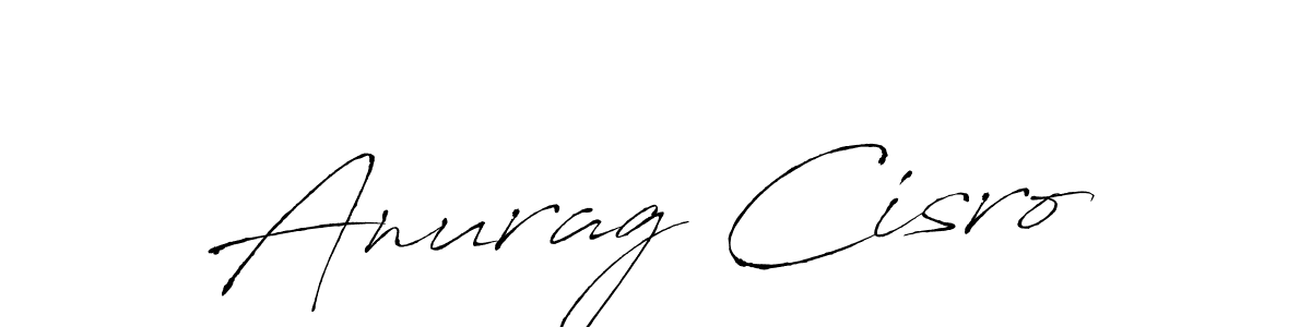 How to make Anurag Cisro name signature. Use Antro_Vectra style for creating short signs online. This is the latest handwritten sign. Anurag Cisro signature style 6 images and pictures png