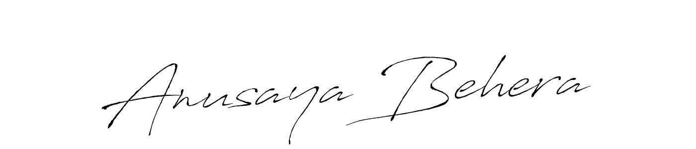 The best way (Antro_Vectra) to make a short signature is to pick only two or three words in your name. The name Anusaya Behera include a total of six letters. For converting this name. Anusaya Behera signature style 6 images and pictures png