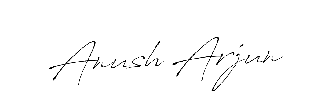 How to make Anush Arjun name signature. Use Antro_Vectra style for creating short signs online. This is the latest handwritten sign. Anush Arjun signature style 6 images and pictures png