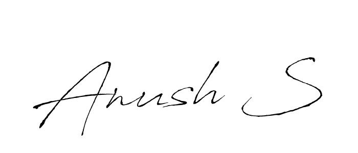 How to make Anush S name signature. Use Antro_Vectra style for creating short signs online. This is the latest handwritten sign. Anush S signature style 6 images and pictures png