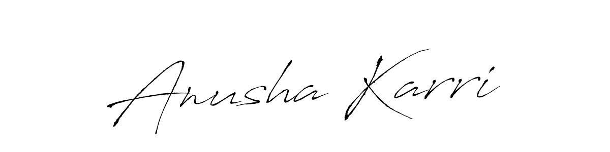 Make a beautiful signature design for name Anusha Karri. With this signature (Antro_Vectra) style, you can create a handwritten signature for free. Anusha Karri signature style 6 images and pictures png