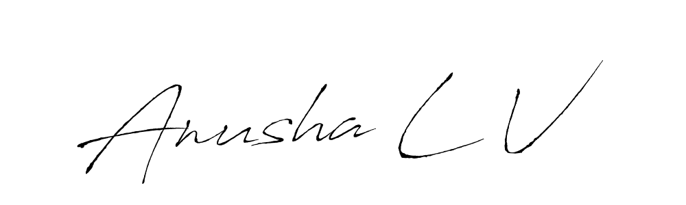 This is the best signature style for the Anusha L V name. Also you like these signature font (Antro_Vectra). Mix name signature. Anusha L V signature style 6 images and pictures png