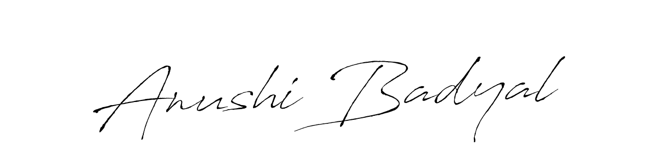 Also You can easily find your signature by using the search form. We will create Anushi Badyal name handwritten signature images for you free of cost using Antro_Vectra sign style. Anushi Badyal signature style 6 images and pictures png