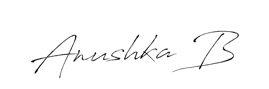 Anushka B stylish signature style. Best Handwritten Sign (Antro_Vectra) for my name. Handwritten Signature Collection Ideas for my name Anushka B. Anushka B signature style 6 images and pictures png