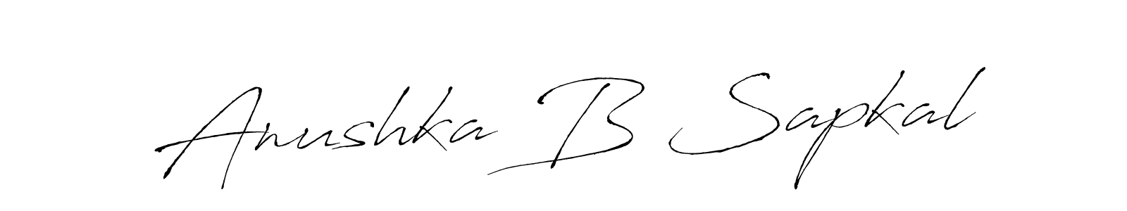 The best way (Antro_Vectra) to make a short signature is to pick only two or three words in your name. The name Anushka B Sapkal include a total of six letters. For converting this name. Anushka B Sapkal signature style 6 images and pictures png