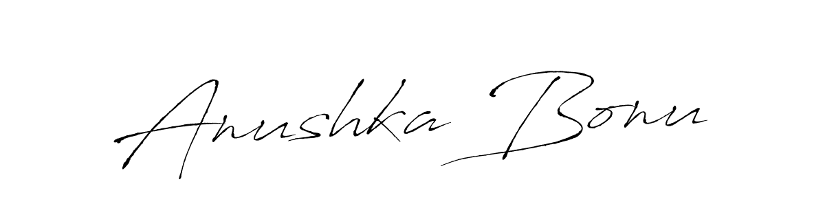 The best way (Antro_Vectra) to make a short signature is to pick only two or three words in your name. The name Anushka Bonu include a total of six letters. For converting this name. Anushka Bonu signature style 6 images and pictures png