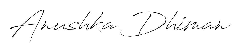 How to make Anushka Dhiman signature? Antro_Vectra is a professional autograph style. Create handwritten signature for Anushka Dhiman name. Anushka Dhiman signature style 6 images and pictures png