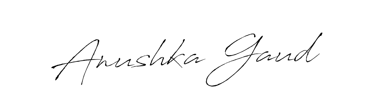 How to make Anushka Gaud name signature. Use Antro_Vectra style for creating short signs online. This is the latest handwritten sign. Anushka Gaud signature style 6 images and pictures png