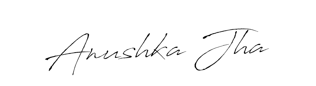 Make a beautiful signature design for name Anushka Jha. With this signature (Antro_Vectra) style, you can create a handwritten signature for free. Anushka Jha signature style 6 images and pictures png