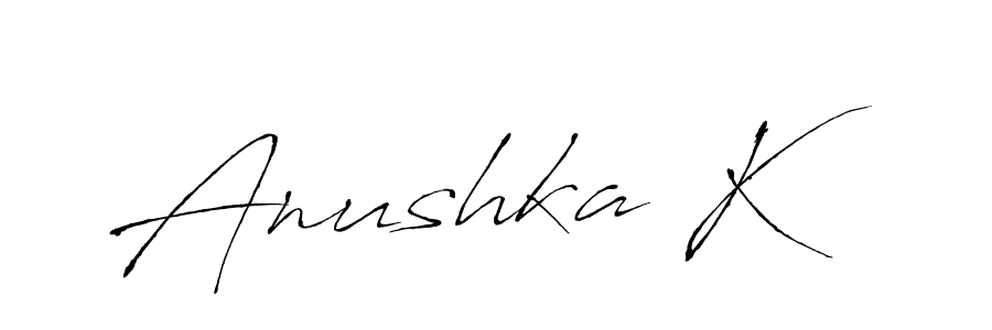 if you are searching for the best signature style for your name Anushka K. so please give up your signature search. here we have designed multiple signature styles  using Antro_Vectra. Anushka K signature style 6 images and pictures png