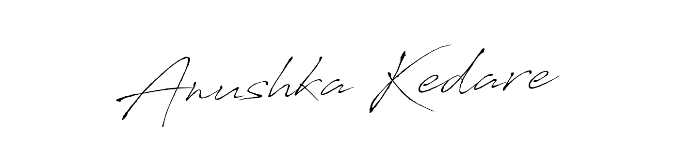 The best way (Antro_Vectra) to make a short signature is to pick only two or three words in your name. The name Anushka Kedare include a total of six letters. For converting this name. Anushka Kedare signature style 6 images and pictures png