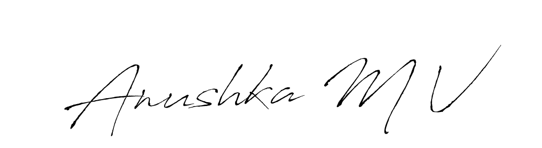 Use a signature maker to create a handwritten signature online. With this signature software, you can design (Antro_Vectra) your own signature for name Anushka M V. Anushka M V signature style 6 images and pictures png
