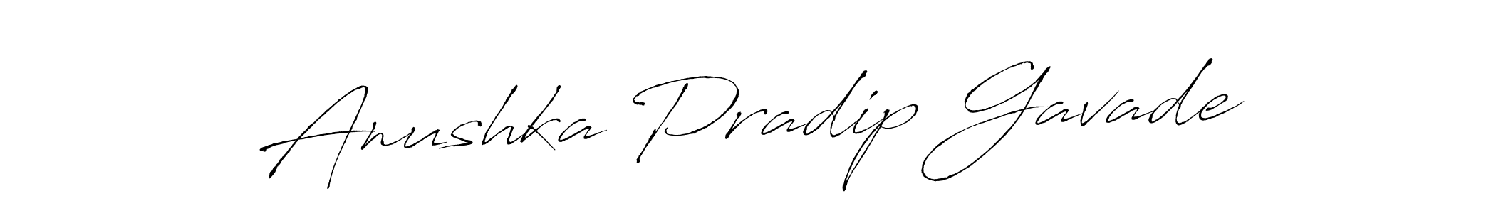 This is the best signature style for the Anushka Pradip Gavade name. Also you like these signature font (Antro_Vectra). Mix name signature. Anushka Pradip Gavade signature style 6 images and pictures png