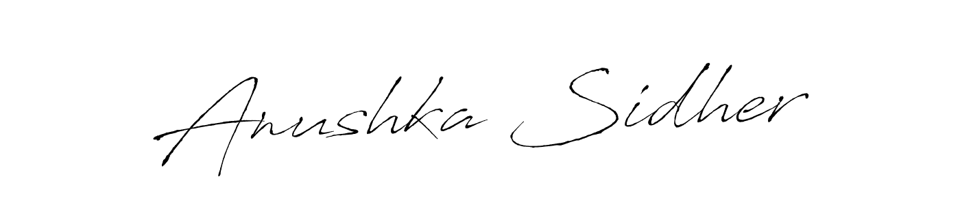 Antro_Vectra is a professional signature style that is perfect for those who want to add a touch of class to their signature. It is also a great choice for those who want to make their signature more unique. Get Anushka Sidher name to fancy signature for free. Anushka Sidher signature style 6 images and pictures png