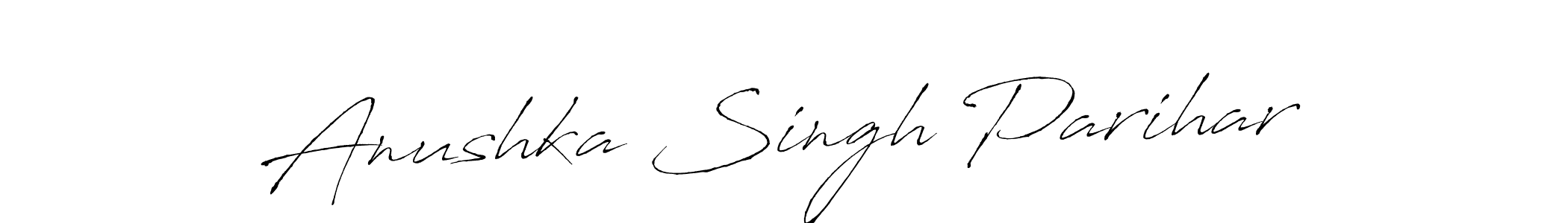 The best way (Antro_Vectra) to make a short signature is to pick only two or three words in your name. The name Anushka Singh Parihar include a total of six letters. For converting this name. Anushka Singh Parihar signature style 6 images and pictures png