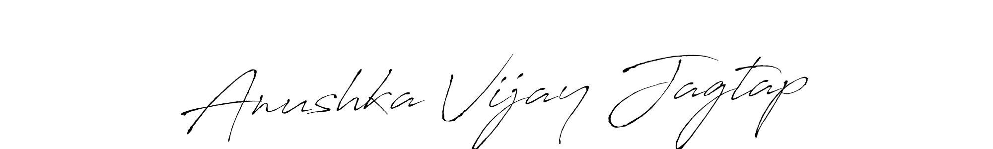 How to make Anushka Vijay Jagtap name signature. Use Antro_Vectra style for creating short signs online. This is the latest handwritten sign. Anushka Vijay Jagtap signature style 6 images and pictures png