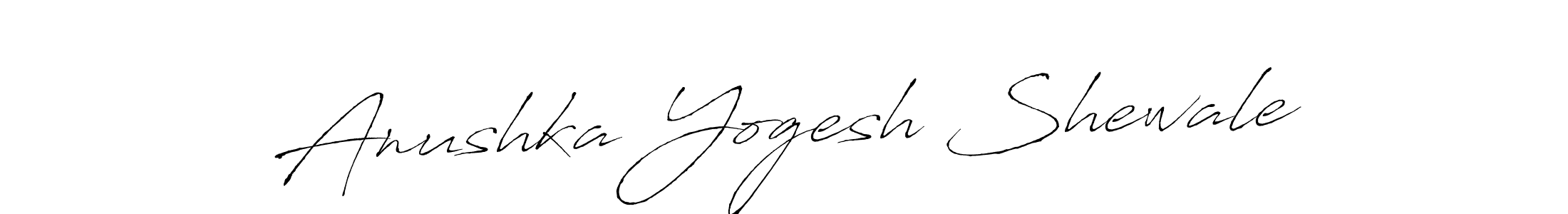 Antro_Vectra is a professional signature style that is perfect for those who want to add a touch of class to their signature. It is also a great choice for those who want to make their signature more unique. Get Anushka Yogesh Shewale name to fancy signature for free. Anushka Yogesh Shewale signature style 6 images and pictures png