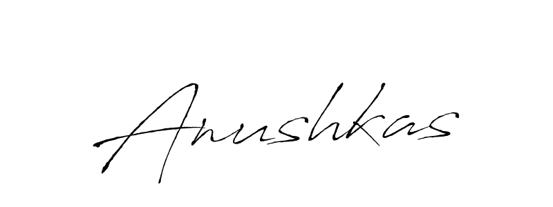 The best way (Antro_Vectra) to make a short signature is to pick only two or three words in your name. The name Anushkas include a total of six letters. For converting this name. Anushkas signature style 6 images and pictures png