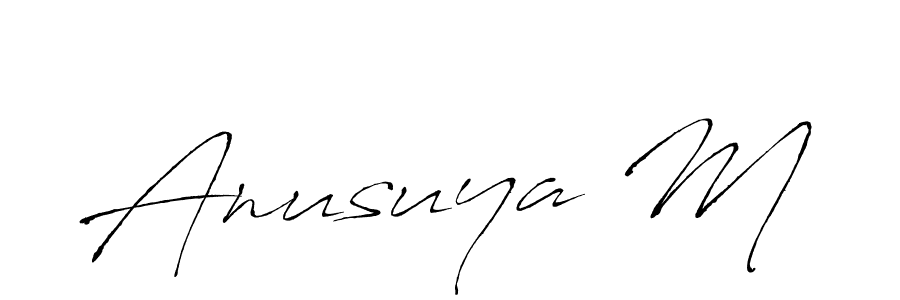 How to make Anusuya M signature? Antro_Vectra is a professional autograph style. Create handwritten signature for Anusuya M name. Anusuya M signature style 6 images and pictures png