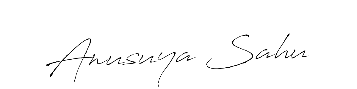 The best way (Antro_Vectra) to make a short signature is to pick only two or three words in your name. The name Anusuya Sahu include a total of six letters. For converting this name. Anusuya Sahu signature style 6 images and pictures png