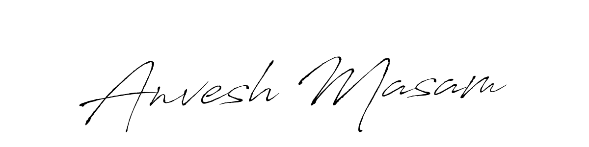 How to make Anvesh Masam name signature. Use Antro_Vectra style for creating short signs online. This is the latest handwritten sign. Anvesh Masam signature style 6 images and pictures png