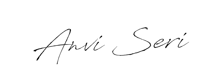 How to make Anvi Seri name signature. Use Antro_Vectra style for creating short signs online. This is the latest handwritten sign. Anvi Seri signature style 6 images and pictures png