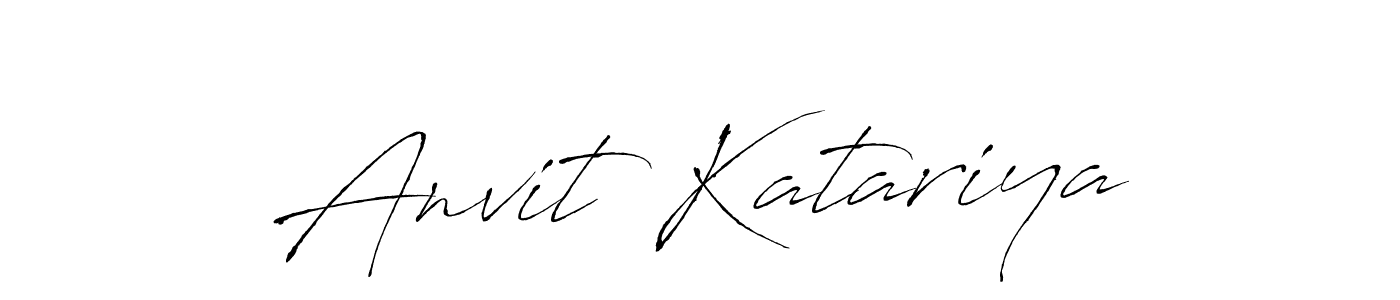 How to make Anvit Katariya name signature. Use Antro_Vectra style for creating short signs online. This is the latest handwritten sign. Anvit Katariya signature style 6 images and pictures png