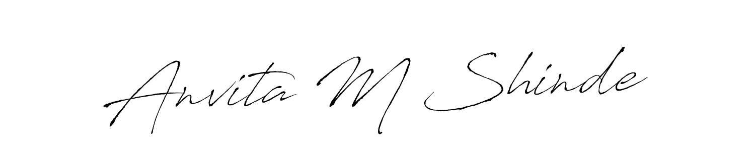 How to make Anvita M Shinde name signature. Use Antro_Vectra style for creating short signs online. This is the latest handwritten sign. Anvita M Shinde signature style 6 images and pictures png