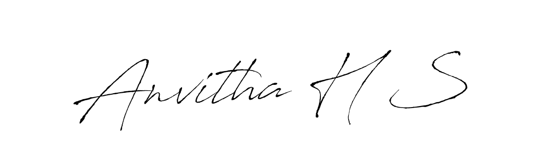 How to make Anvitha H S name signature. Use Antro_Vectra style for creating short signs online. This is the latest handwritten sign. Anvitha H S signature style 6 images and pictures png