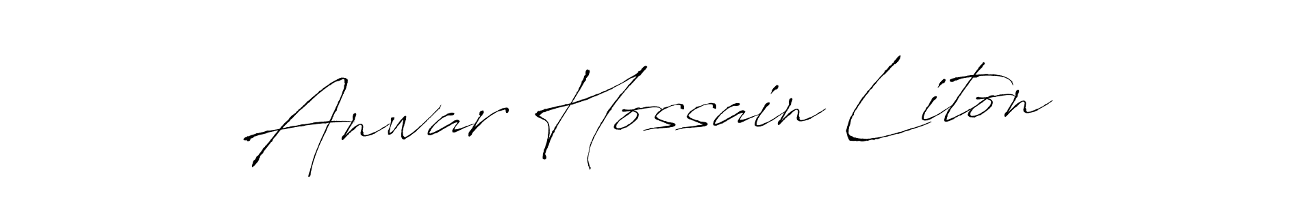 Create a beautiful signature design for name Anwar Hossain Liton. With this signature (Antro_Vectra) fonts, you can make a handwritten signature for free. Anwar Hossain Liton signature style 6 images and pictures png