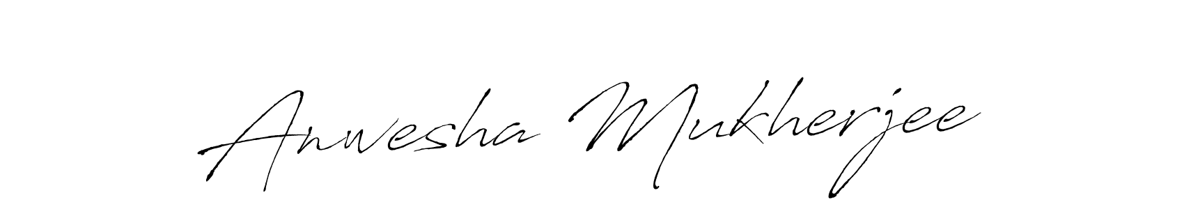 How to make Anwesha Mukherjee name signature. Use Antro_Vectra style for creating short signs online. This is the latest handwritten sign. Anwesha Mukherjee signature style 6 images and pictures png