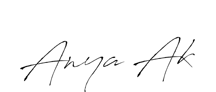 How to make Anya Ak name signature. Use Antro_Vectra style for creating short signs online. This is the latest handwritten sign. Anya Ak signature style 6 images and pictures png