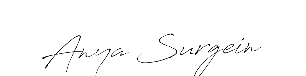 This is the best signature style for the Anya Surgein name. Also you like these signature font (Antro_Vectra). Mix name signature. Anya Surgein signature style 6 images and pictures png