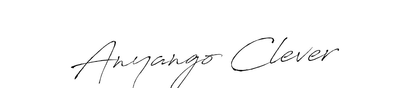 How to make Anyango Clever name signature. Use Antro_Vectra style for creating short signs online. This is the latest handwritten sign. Anyango Clever signature style 6 images and pictures png